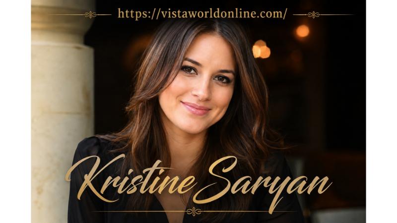 Portrait of Kristine Saryan with the text "Kristine Saryan" and "https://vistaworldonline.com/" displayed on the image.